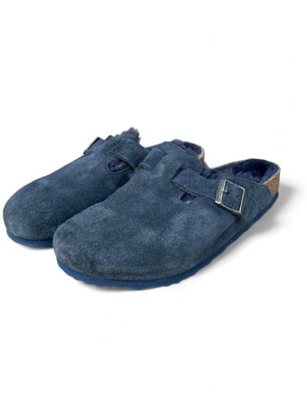 Birkenstock Boston Shearling Midnight Navy Suede Clogs EU 44 US Men's 11 Regular